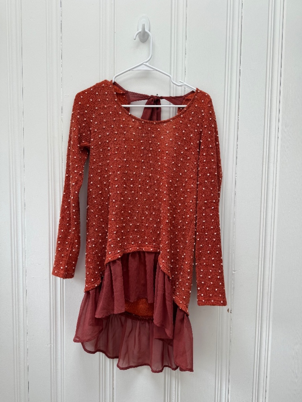 Altar’d State Rust Polka Dot High Low Tunic Top